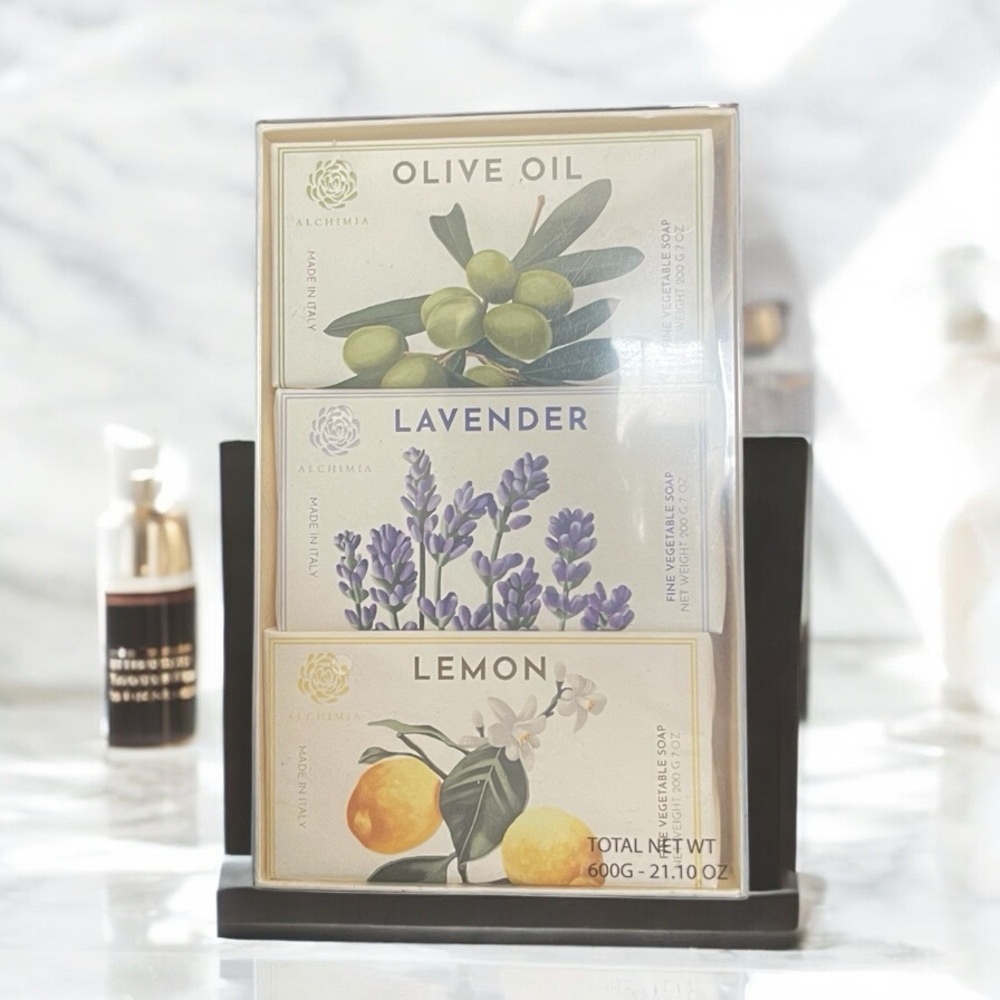 Alchimia Olive Oil, Lavender, and Lemon Soap Set
